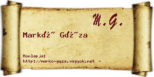 Markó Géza névjegykártya
