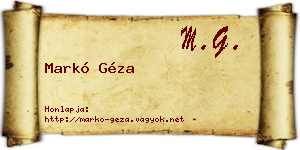 Markó Géza névjegykártya