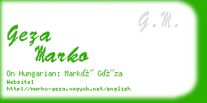 geza marko business card